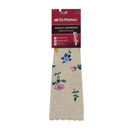 Knee High Compression Socks | Dr. Motion Flowers | Women (1 Pair)
