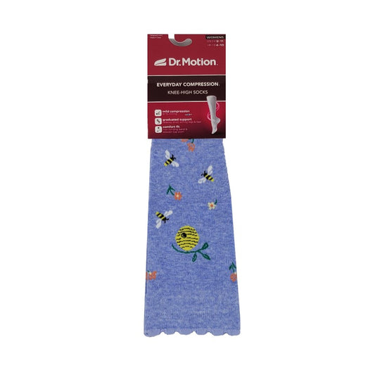 Knee High Compression Socks | Dr. Motion Bees | Women (1 Pair)