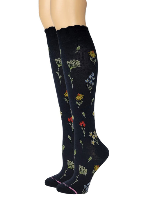 Knee High Compression Socks | Dr. Motion Wildflowers | Women (1 Pair)