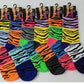 Women 6 Pairs Pack Zebra Pattern Bright Novelty Dress Socks