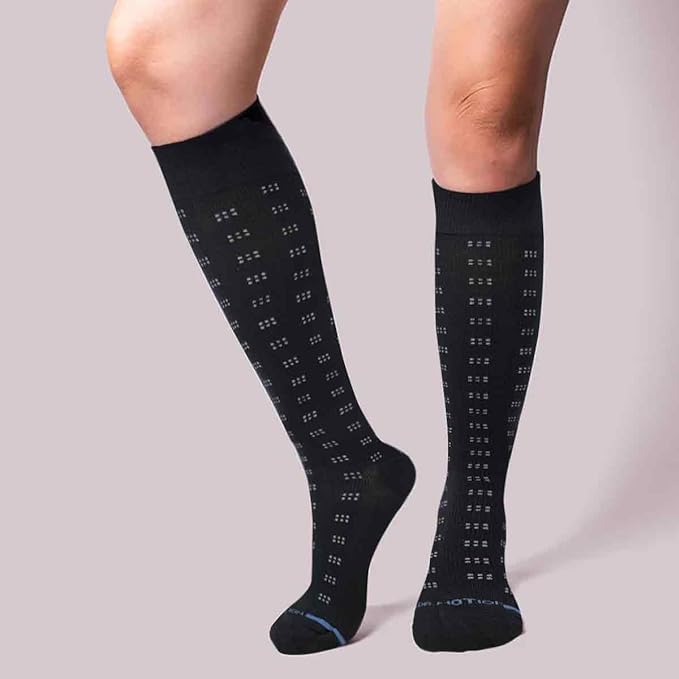 Knee-High Compression Socks | Everyday Assorted Design | Dr Motion Men's (6 Pairs)
