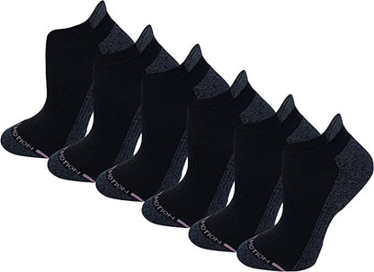 Ankle Compression Socks for Women | Plain Basic Colors | Dr. Motion (6 Pairs)