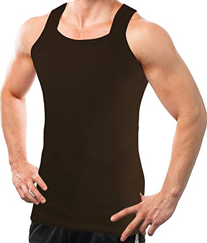 Square Cut G-unit Tank Top | Muscle Rib Basic Color A-Shirts | Men's