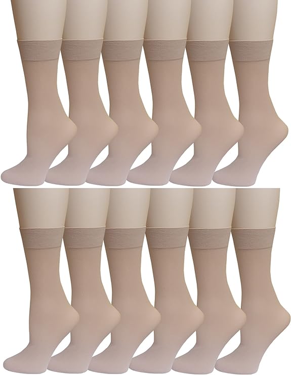 Ankle High Trouser Socks | Opaque Assorted | Sumona Womens (12 Pairs)