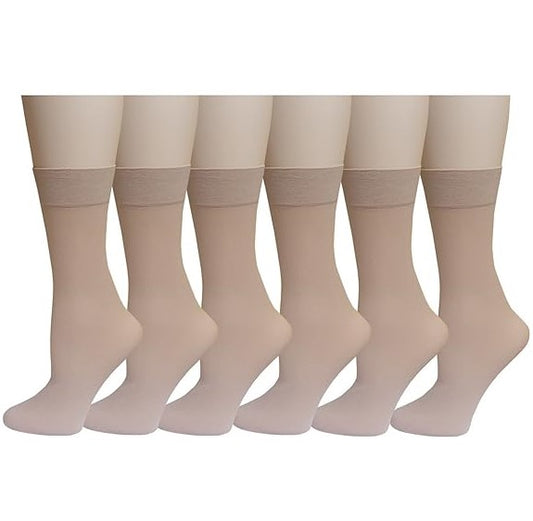 Ankle High Trouser Socks | Opaque Assorted | Sumona Womens (6 Pairs)