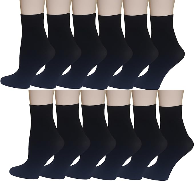 Ankle High Trouser Socks | Opaque Assorted | Sumona Womens (12 Pairs)