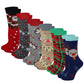 Women’s Christmas novelty crew socks – colorful festive design by Sumona