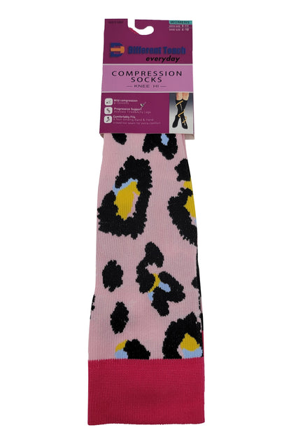 Compression Knee High Socks | Animal Print Design | Women (1 Pair)