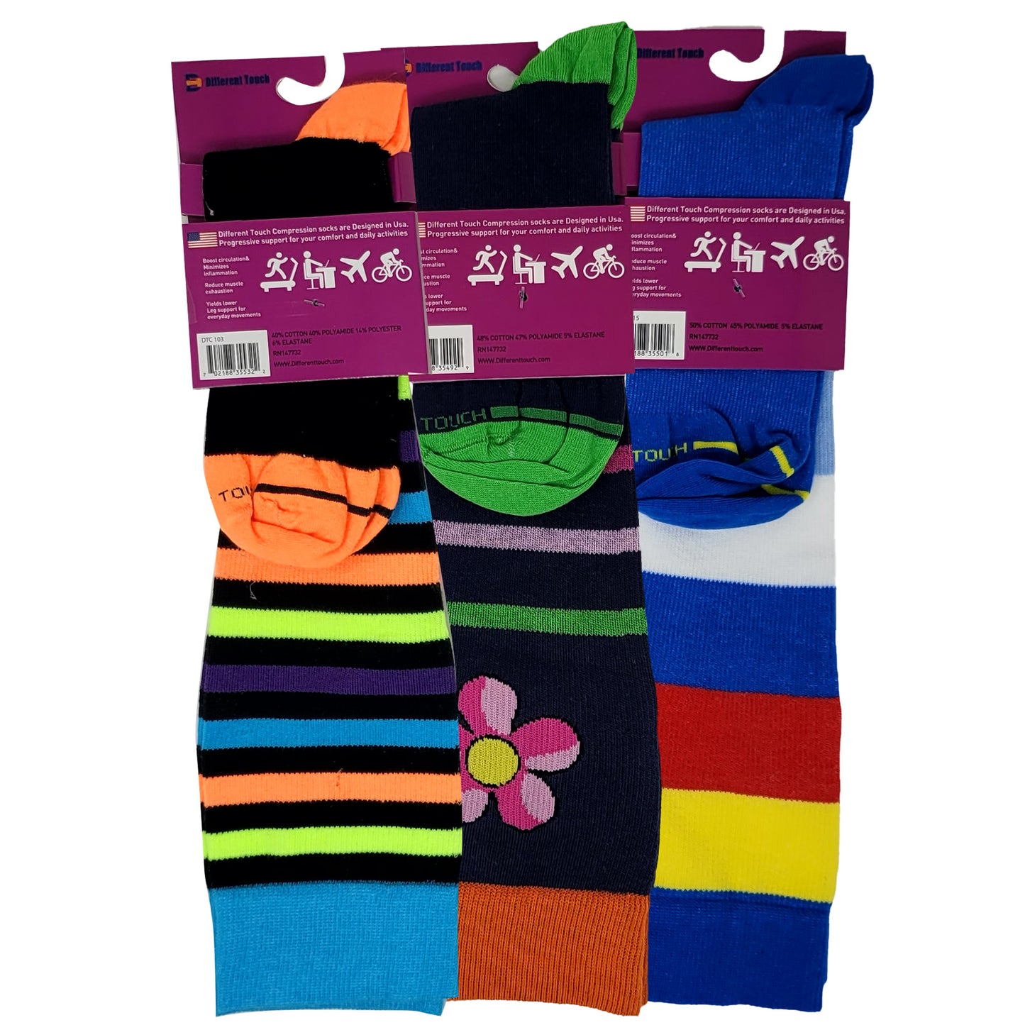 Compression Knee High Socks | Women's 3 pack| 8-15mmHg