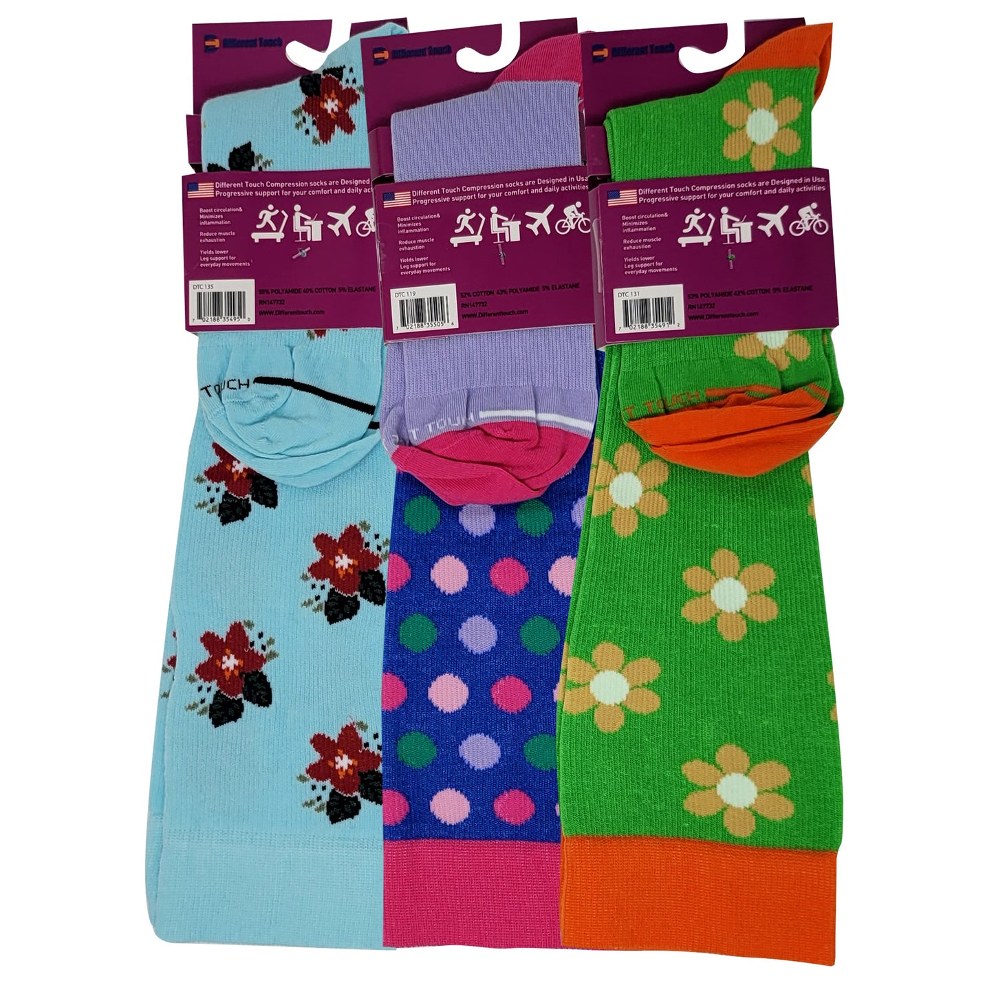 Compression Knee High Socks | Women's 3 pack| 8-15mmHg