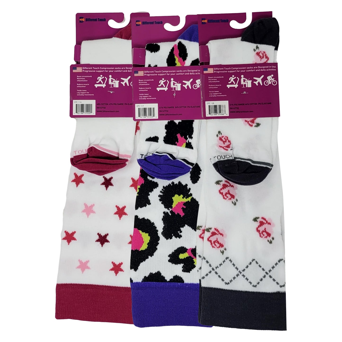 Compression Knee High Socks | Women's 3 pack| 8-15mmHg