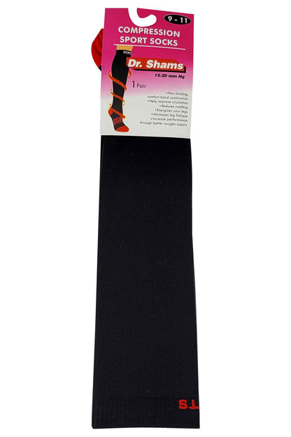 Knee-High Compression Socks | Solid Colors Nylon Sports | Unisex (1 Pair)