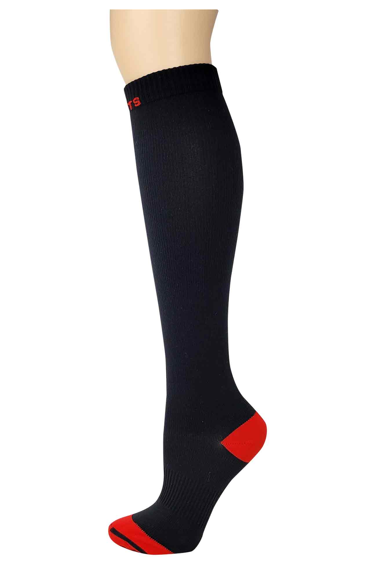 Knee-High Compression Socks | Solid Colors Nylon Sports | Unisex (1 Pair)