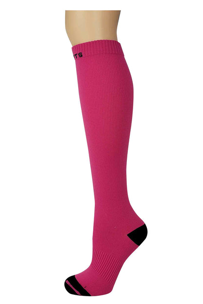 Knee-High Compression Socks | Solid Colors Nylon Sports | Unisex (1 Pair)