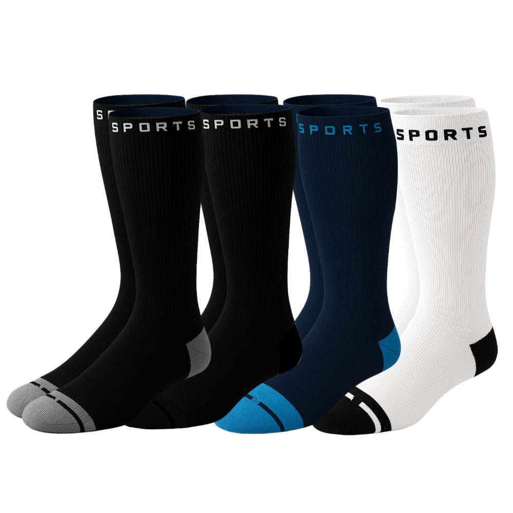 Unisex 8–15 mmHg and 15–20 mmHg compression socks – 4 pair pack