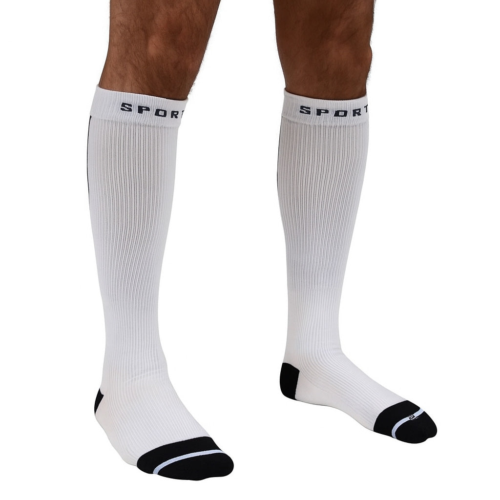 Compression socks for travel and sports – solid color knee-high style”