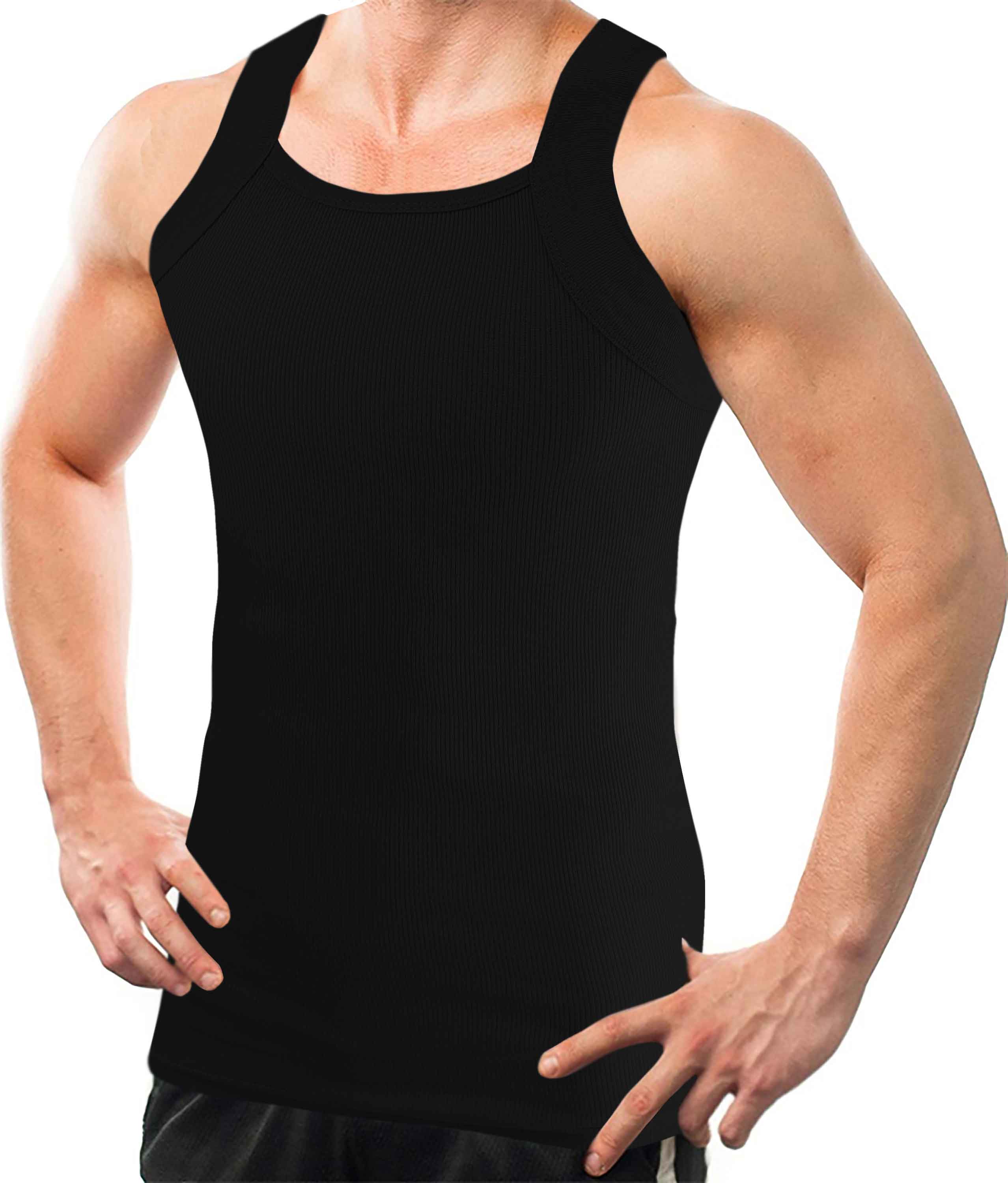 Square Cut G-unit Tank Top| Muscle Rib Basic Color A-Shirts | Men's ...
