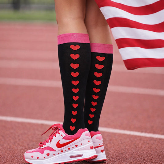 Fashion knee-high socks for women, polyester spandex blend