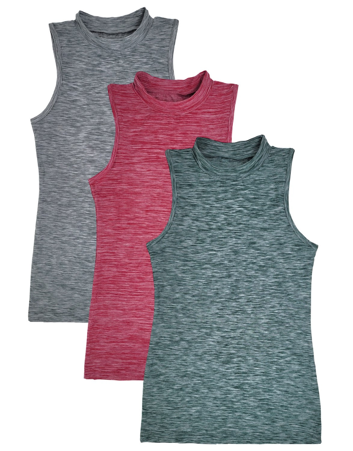 Mock Neck Tank Tops | Everyday Quick-dry Yoga | Womens (3 Pack)
