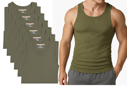 Muscle Ribbed Undershirts Tank Tops | BIG and TALL | Men's (6 Pack)