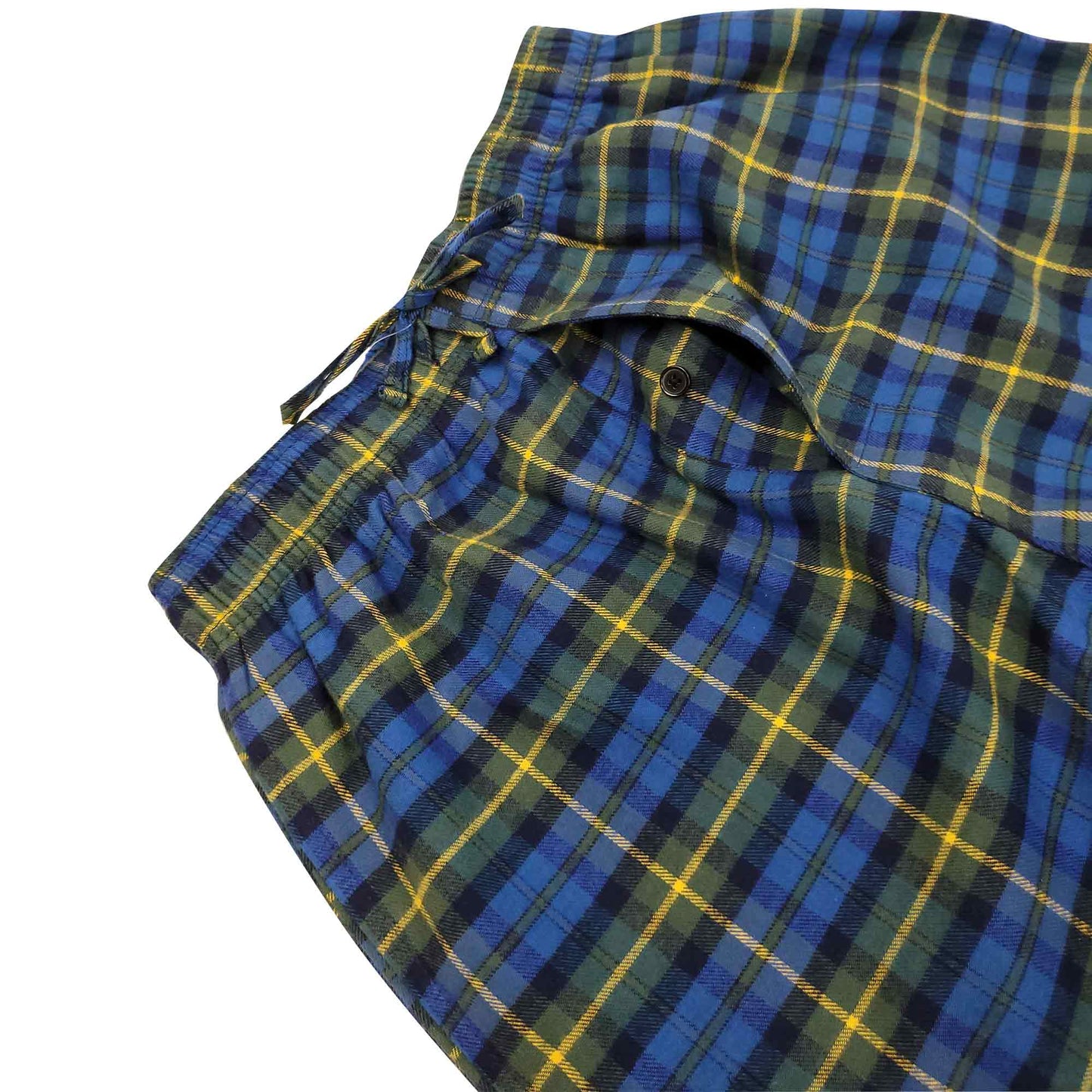 Cotton Lounge Pajama Pants for Men | Blue Yellow Plaid S-6XL | Different Touch