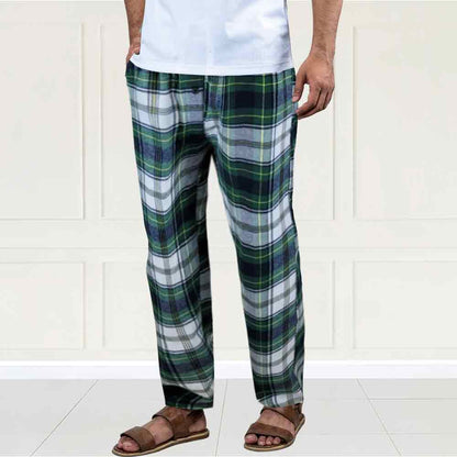 Cotton Lounge Pajama Pants for Men | Plaid S-6XL | Different Touch