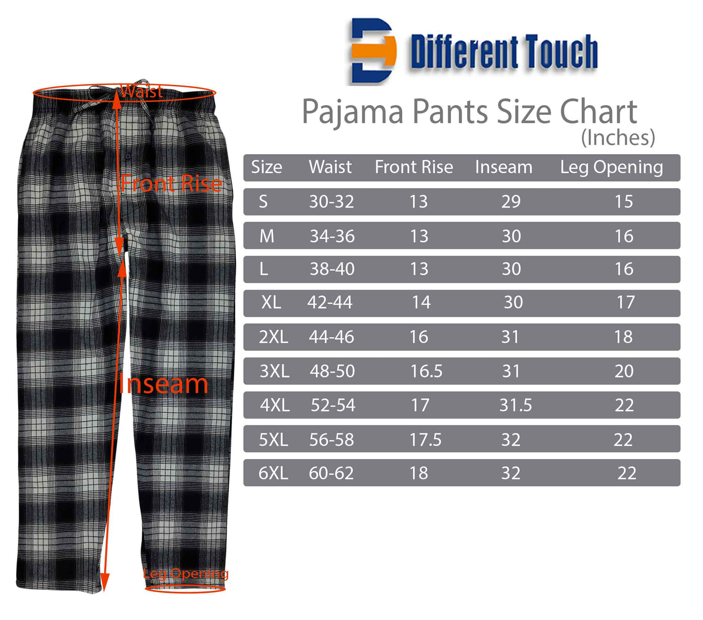 Cotton Lounge Pajama Pants for Men | Blue Yellow Plaid S-6XL | Different Touch