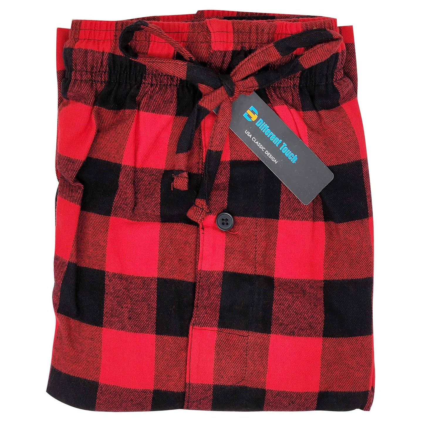 Cotton Lounge Pajama Pants for Men | Red Buffalo Plaid S-6XL | Different Touch