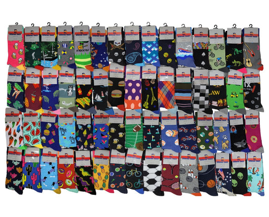 Bulk Wholesale Lot Dress Socks | New Assorted Designs | Men (60 Pairs)