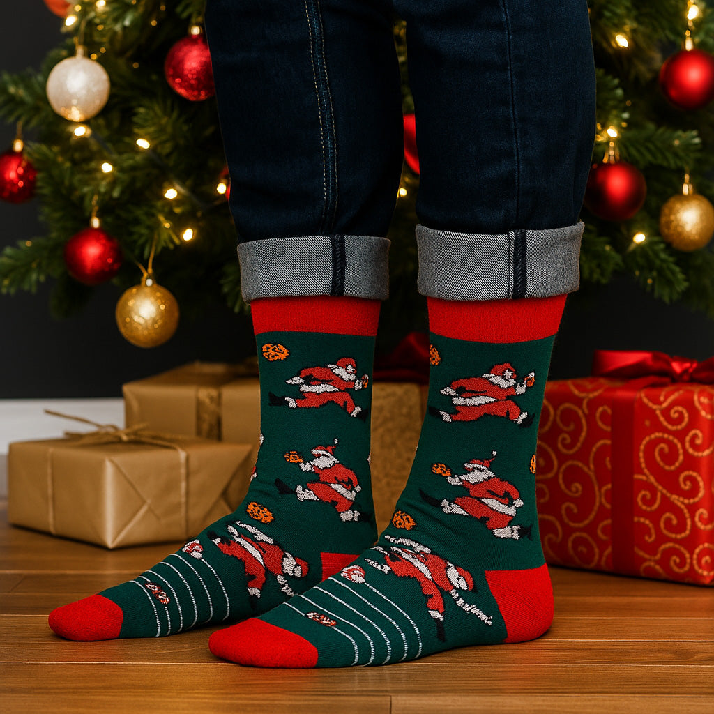Men’s holiday socks gift set – colorful patterns in Christmas box