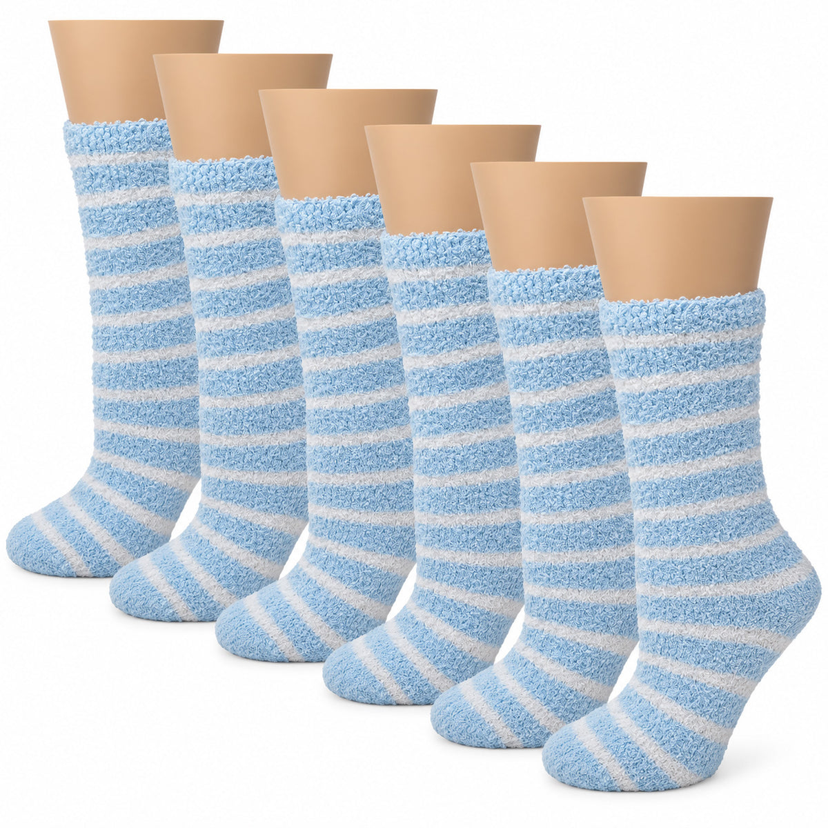 Non-Slip Hospital Slipper Socks for Women – Cozy Fuzzy Grip Socks (6 Pairs)