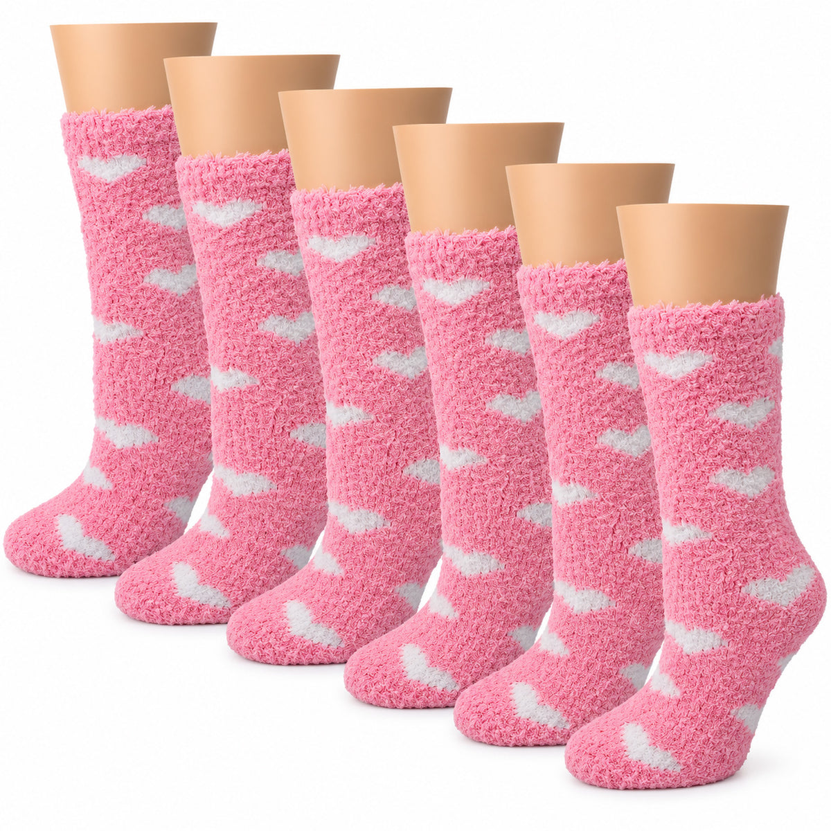 Non-Slip Hospital Slipper Socks for Women – Cozy Fuzzy Grip Socks (6 Pairs)