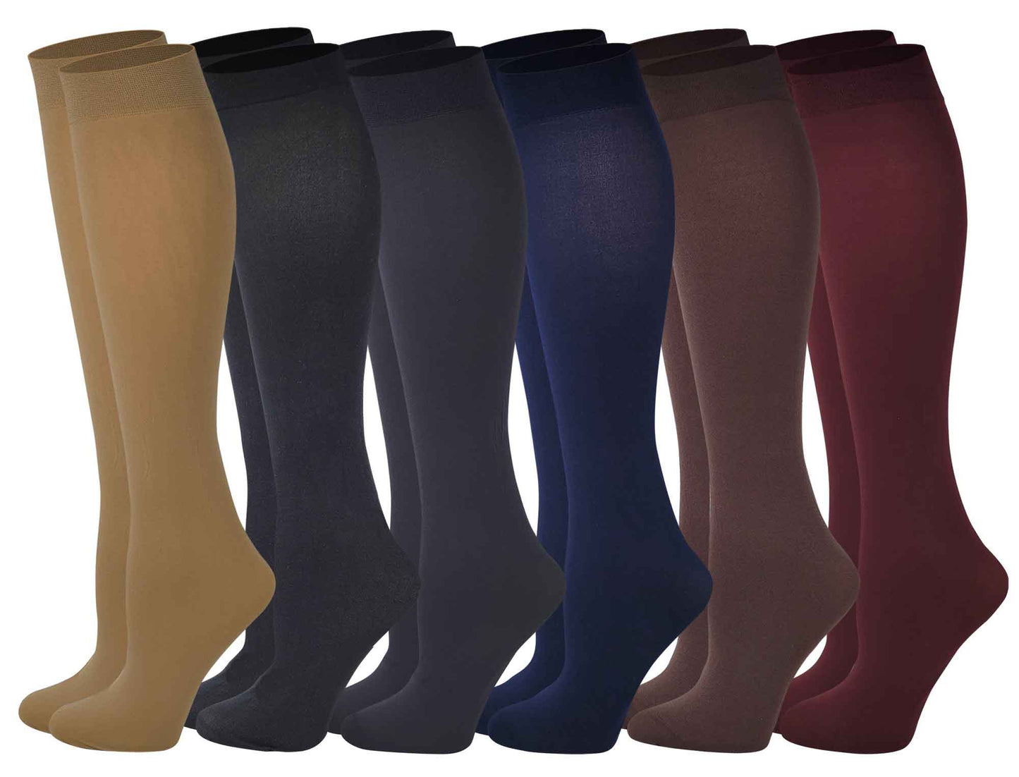 Knee High Trouser Socks | Women's Opaque (6 Pairs)