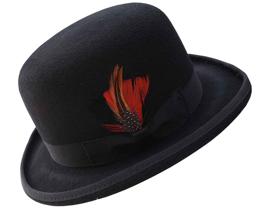 black bowler hat