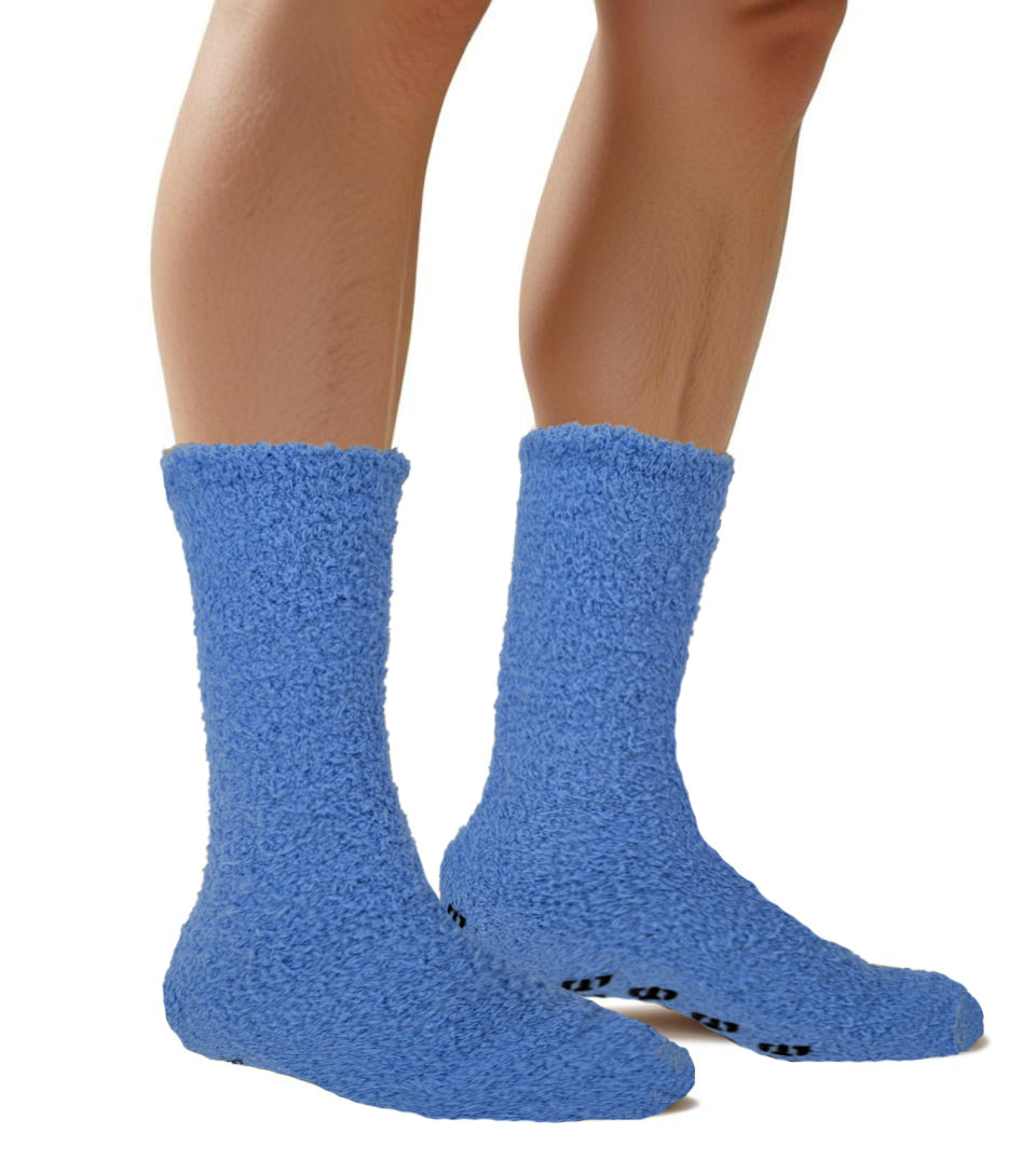 Non-Slip Lounge Slipper Socks | Cozy Plain Colors | Unisex (6 pairs)