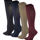 Knee High Compression Socks | Assorted Solid Colors | Womens (4 Pairs)