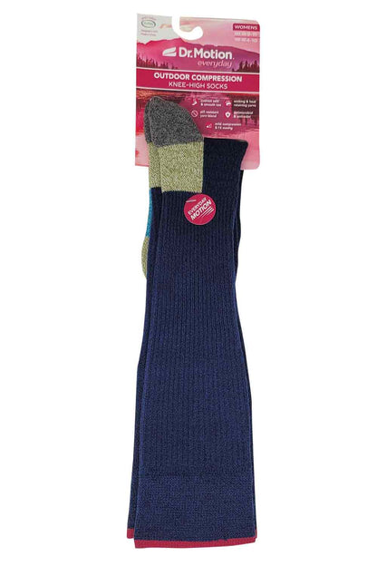Compression Knee-High Socks for Women | Outdoor Half-Cushion | 8–15 mmHg | Dr. Motion (1 Pair)