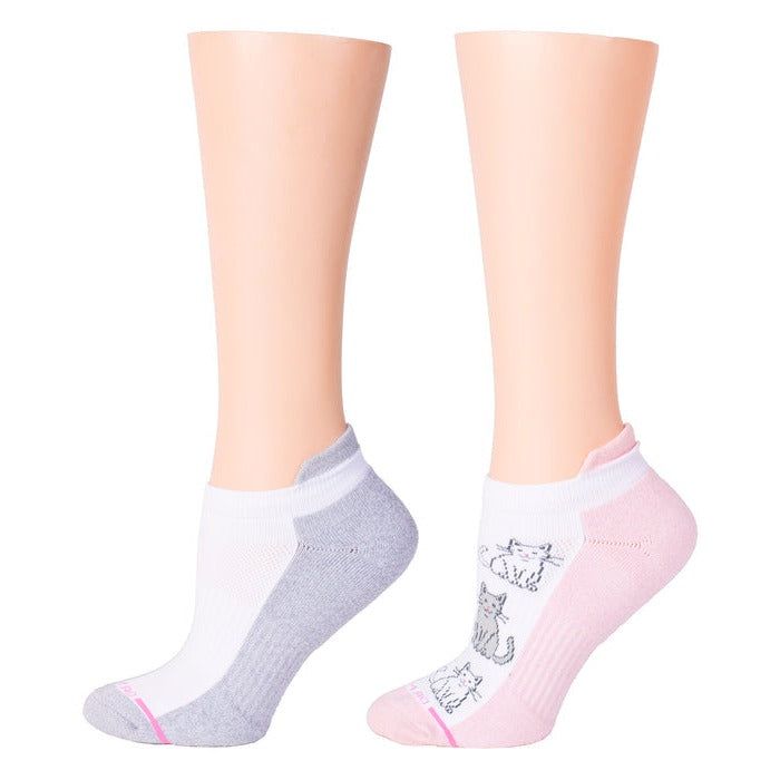 Ankle Compression Socks | Dr Motion Socks | Kitties & White (2 Pack)