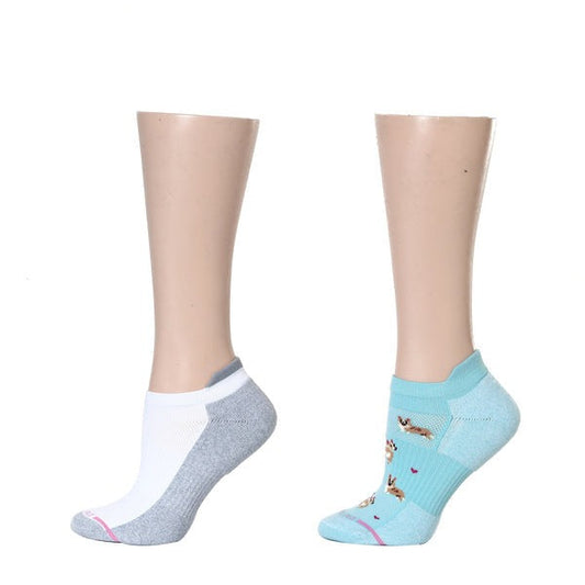 Ankle Compression Socks | Dr Motion Socks | Corgis & White (2 Pack)