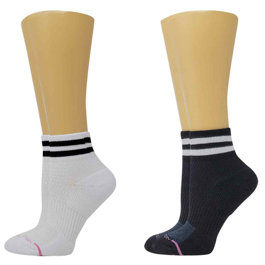 Quarter Compression Socks | Dr Motion Half-Cushion | Varsity Strype (2 Pack)