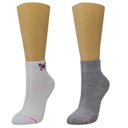 Quarter Compression Socks | Dr Motion Half-Cushion | Placed Butterfly (2 Pack)