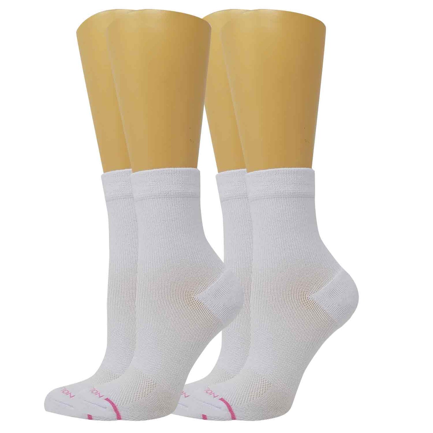 Mid-Crew Compression Socks | White Half-Cushion | Dr Motion ( 2 Pack )