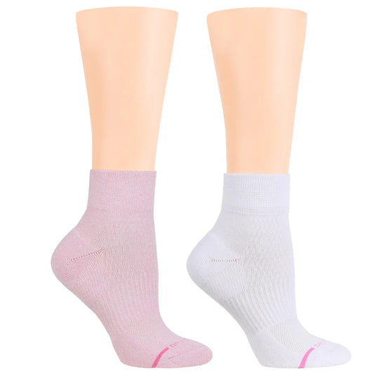 Quarter Compression Socks | Dr Motion Half-Cushion | Plain Colors (2 Pack)