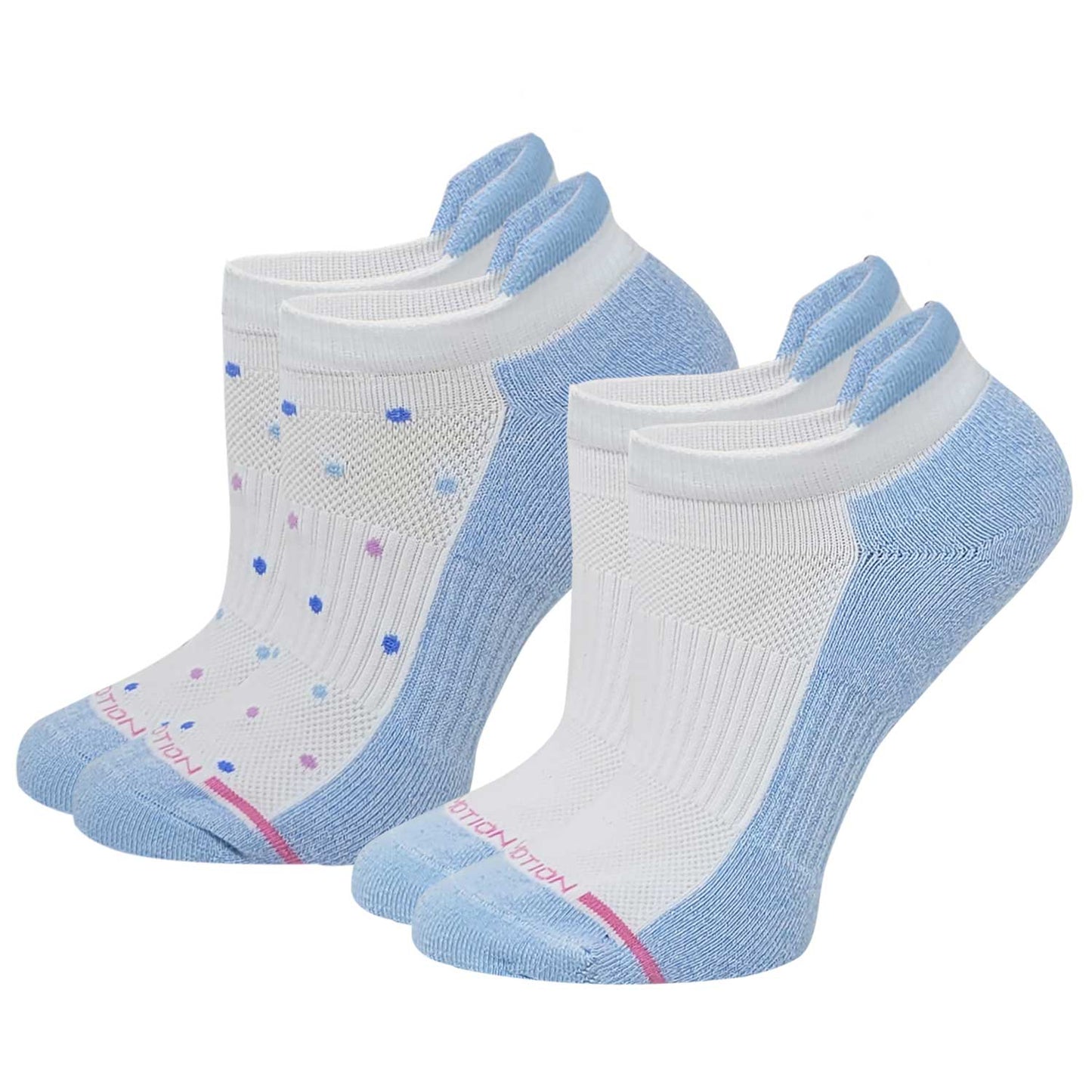 Ankle Compression Socks |Dr Motion Socks |Tri Colored Dots (2 Pack)