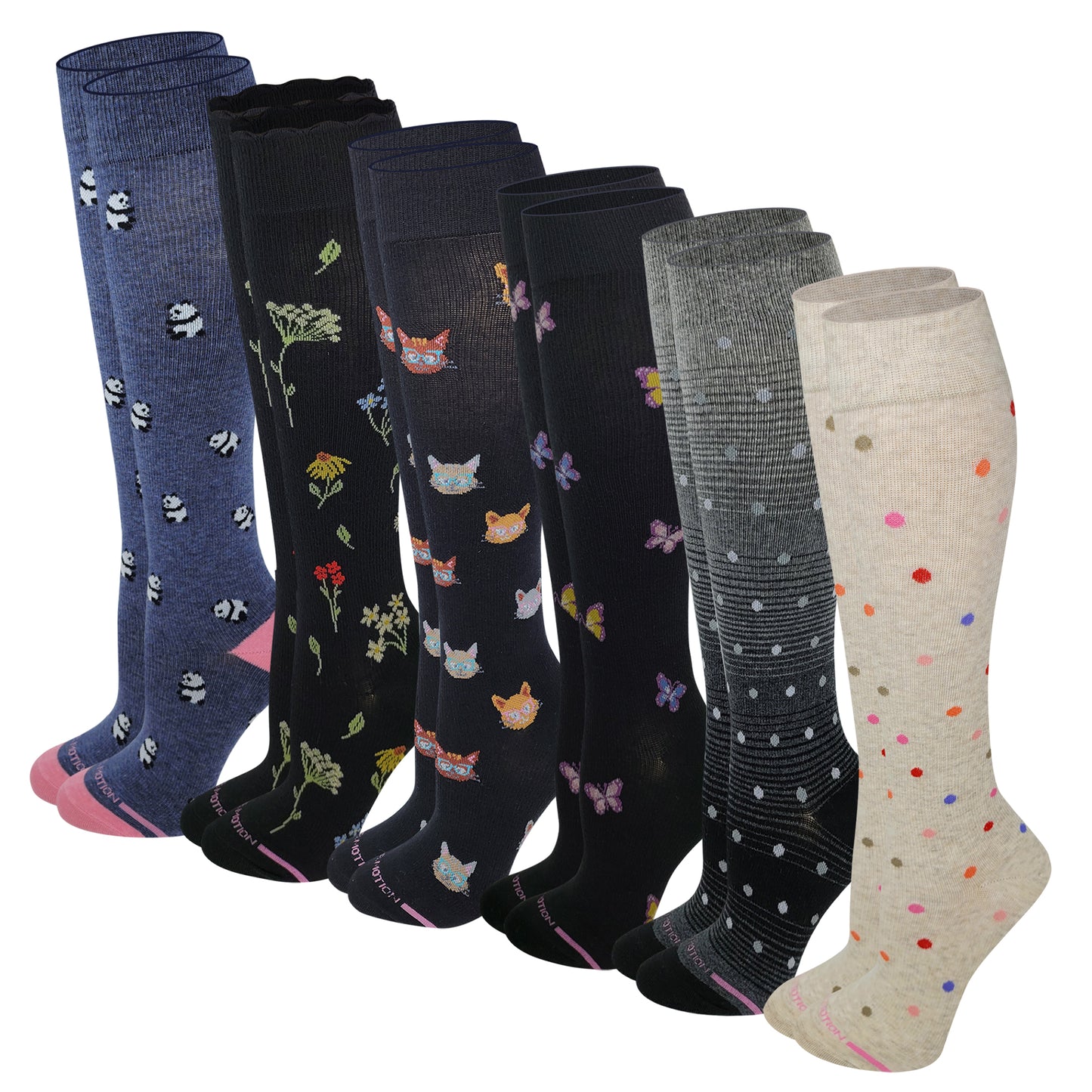 Knee High Compression Socks | Everyday Assorted | Women's (6 Pairs)