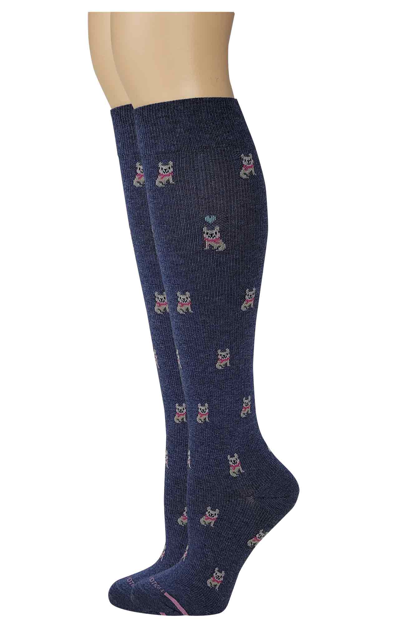 Knee High Compression Socks | Puppy Design | Women's (1 Pair)