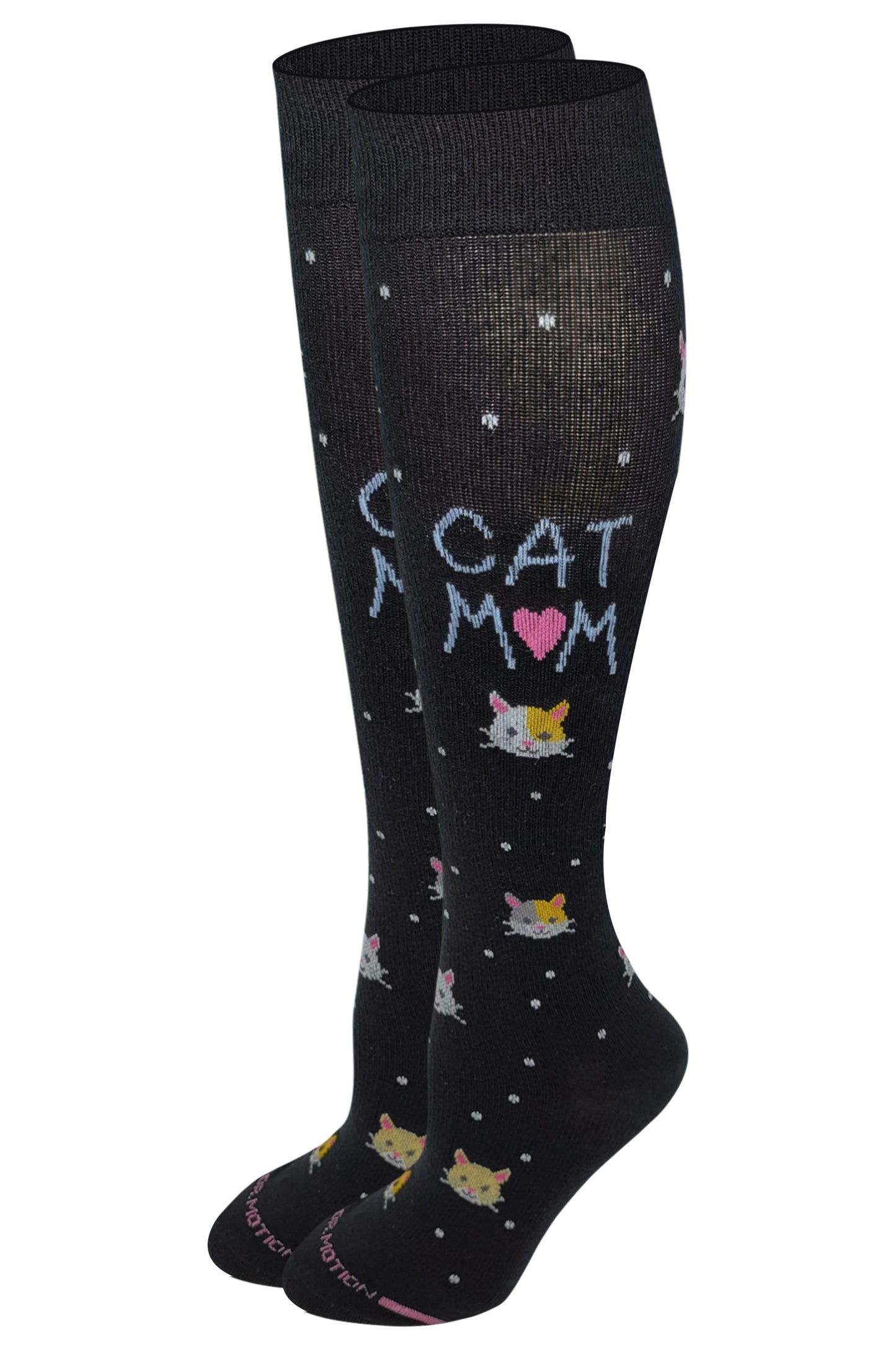 Women Cat Mom Design Compression Knee High Socks