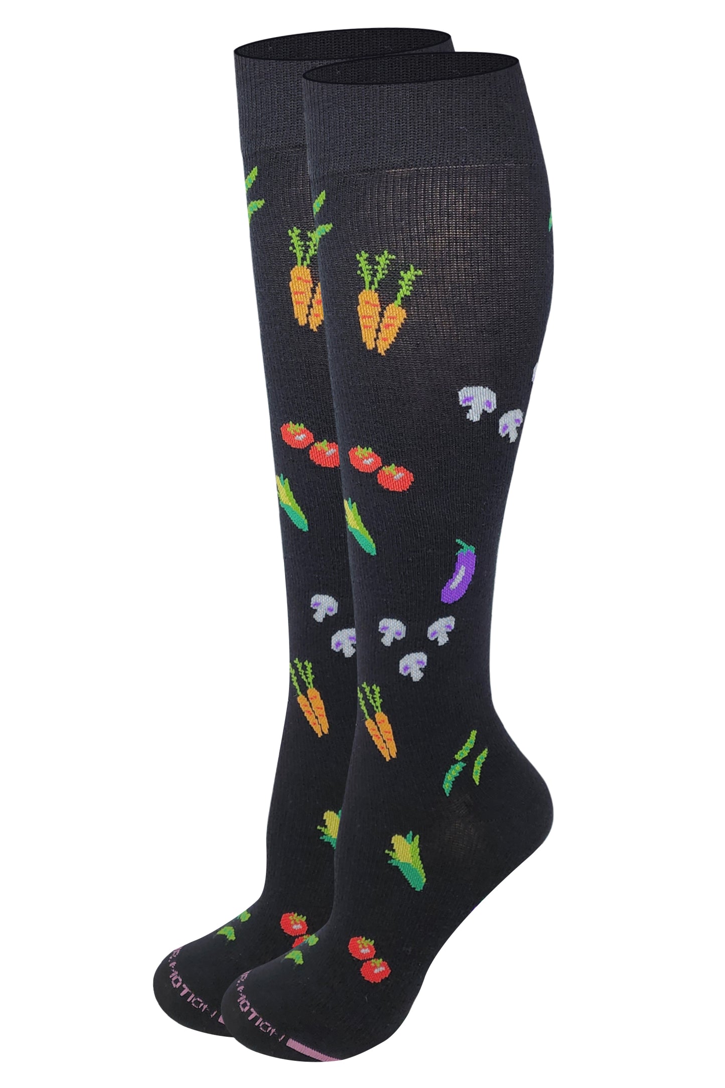 Knee High Compression Socks | Veggies Design | Women's (1 Pair)