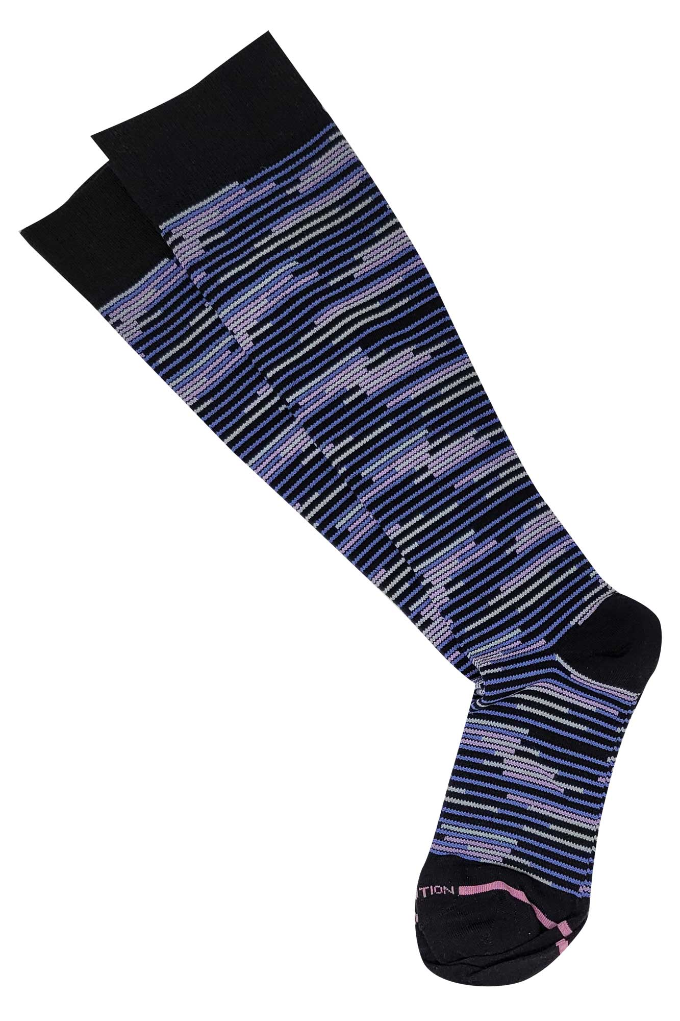 Knee High Compression Socks | Colorful Stripes Design | Women's (1 Pair)