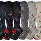 Knee High Compression Socks | Dr. Motion Novelty Christmas Print | Women (6 Pairs)